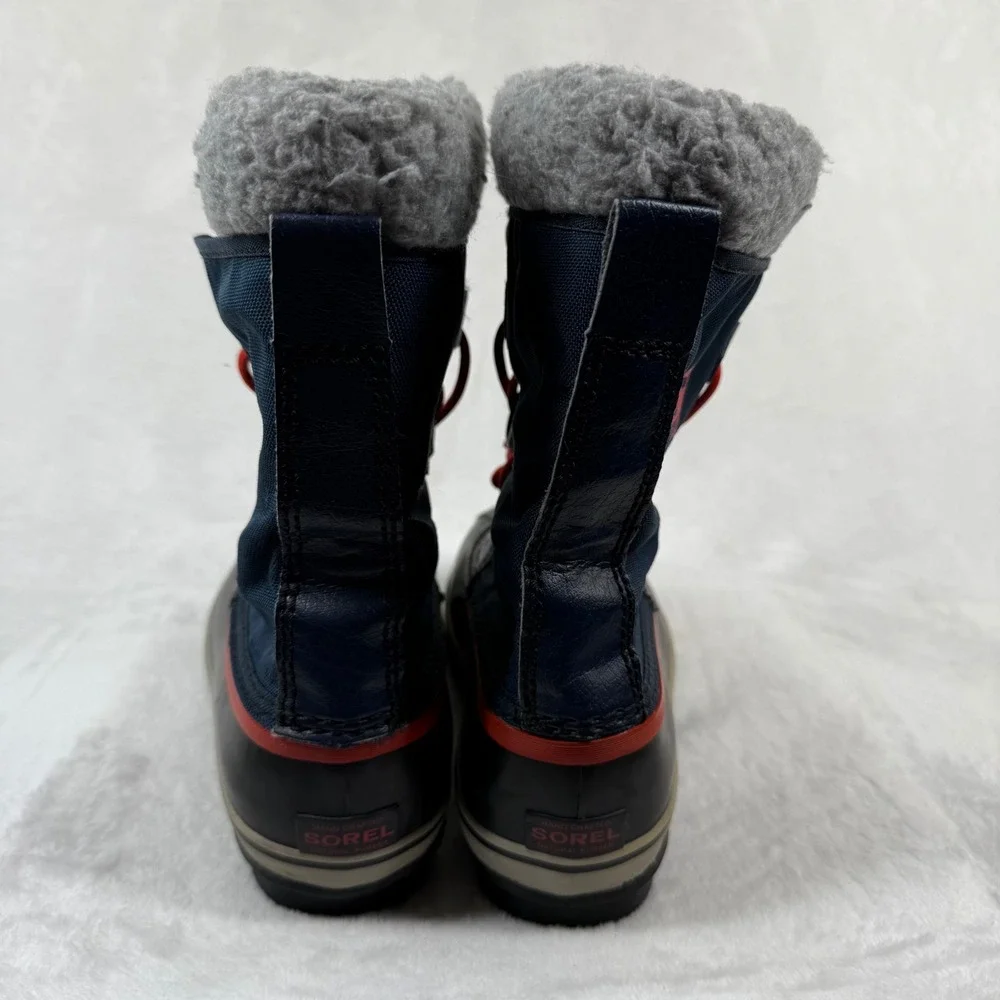 Sorel Yoot Pac Nylon‎ Waterproof Snow Boots Navy Blue Red NY1879-464 Kids Size 5